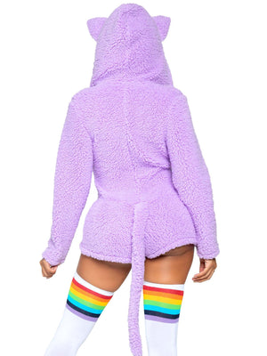 Fluffy Cuddle Kitty Long Sleeve One-piece Suit in Lavender