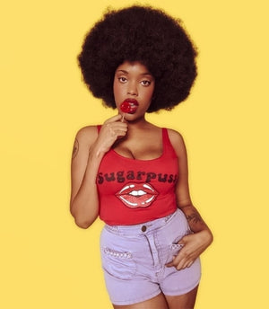 Lips Tank in Red with Red Lips