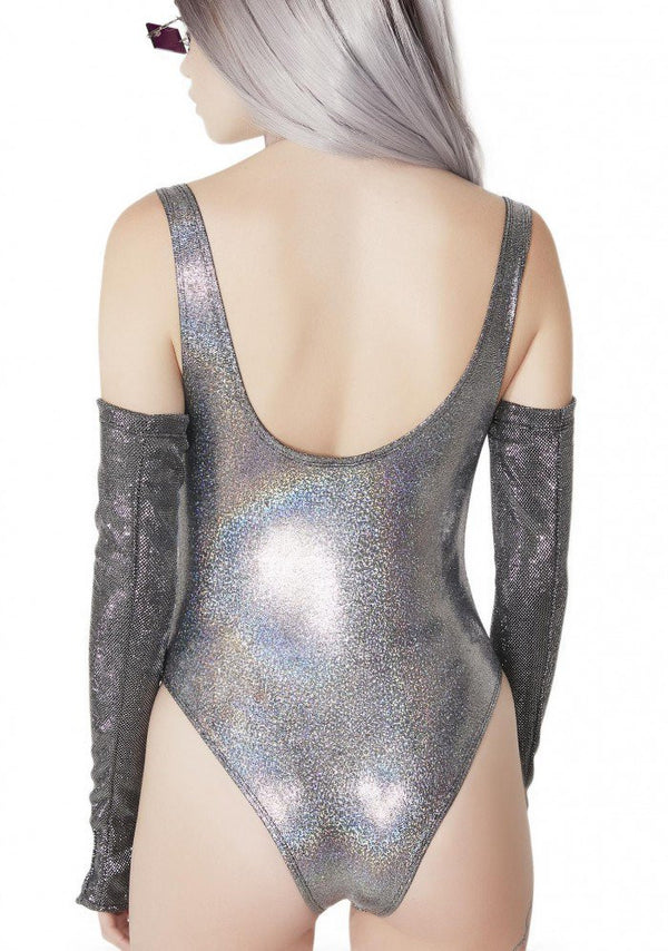 Hologram Suspender Rioback Swimsuit in Blue Swirl