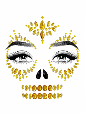 Sugar Skull Adhesive Face Jewels Sticker