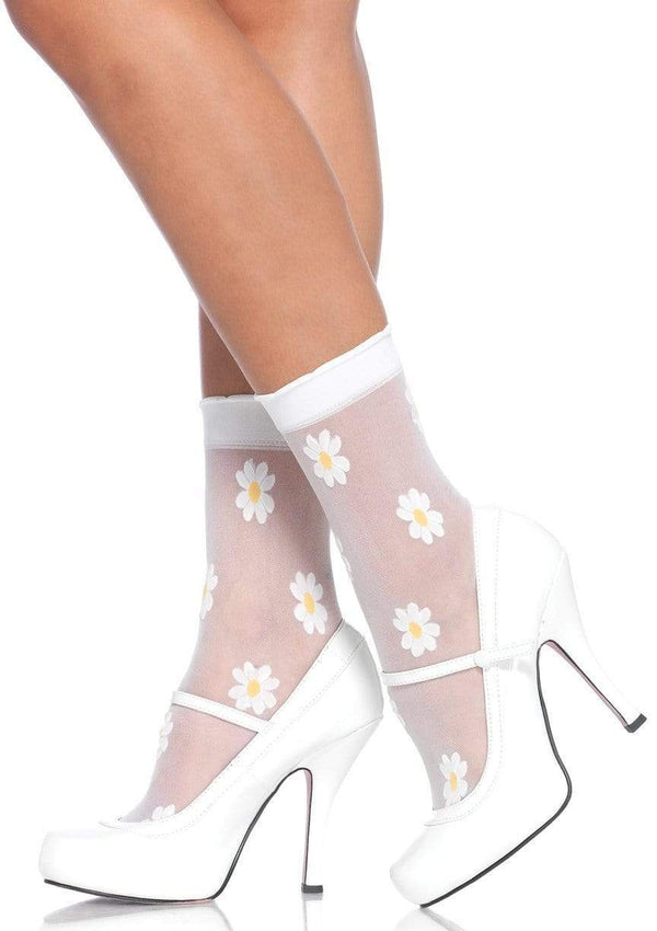 Sheer Daisy Ankle Socks - The Sugarpuss Collection