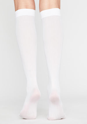 Opaque Knee High Stockings in White