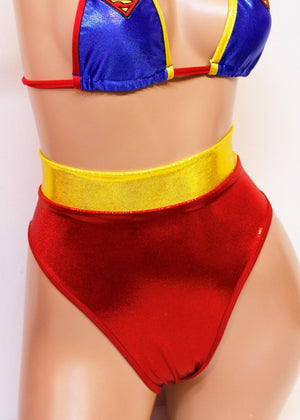 Superhero Girl Highwaist Highcut Scrunchback Bottoms