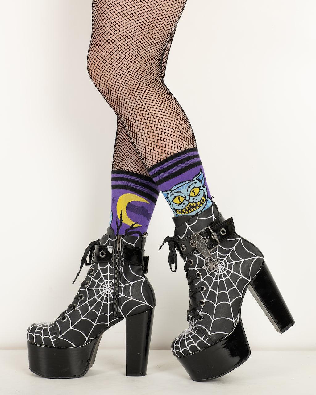 Storybook Cheshire Cat Calf Socks