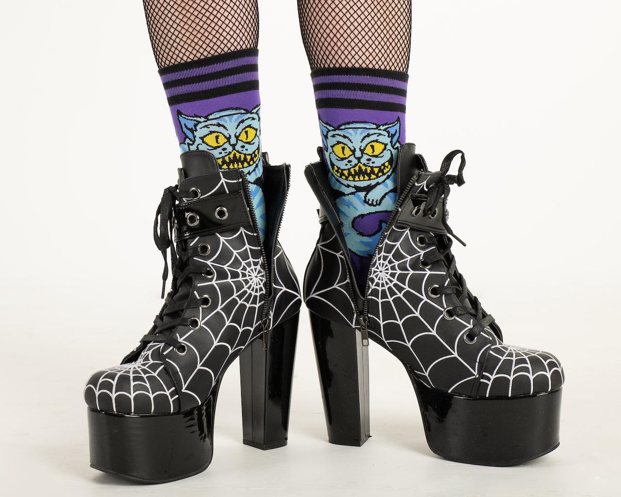 Storybook Cheshire Cat Calf Socks