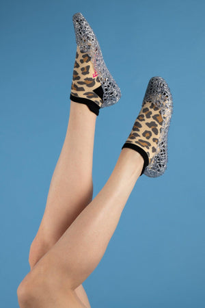80s Leopard Print Ankle Socks