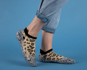 80s Leopard Print Ankle Socks