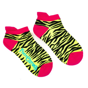 80s Neon Tiger Stripe Ankle Socks