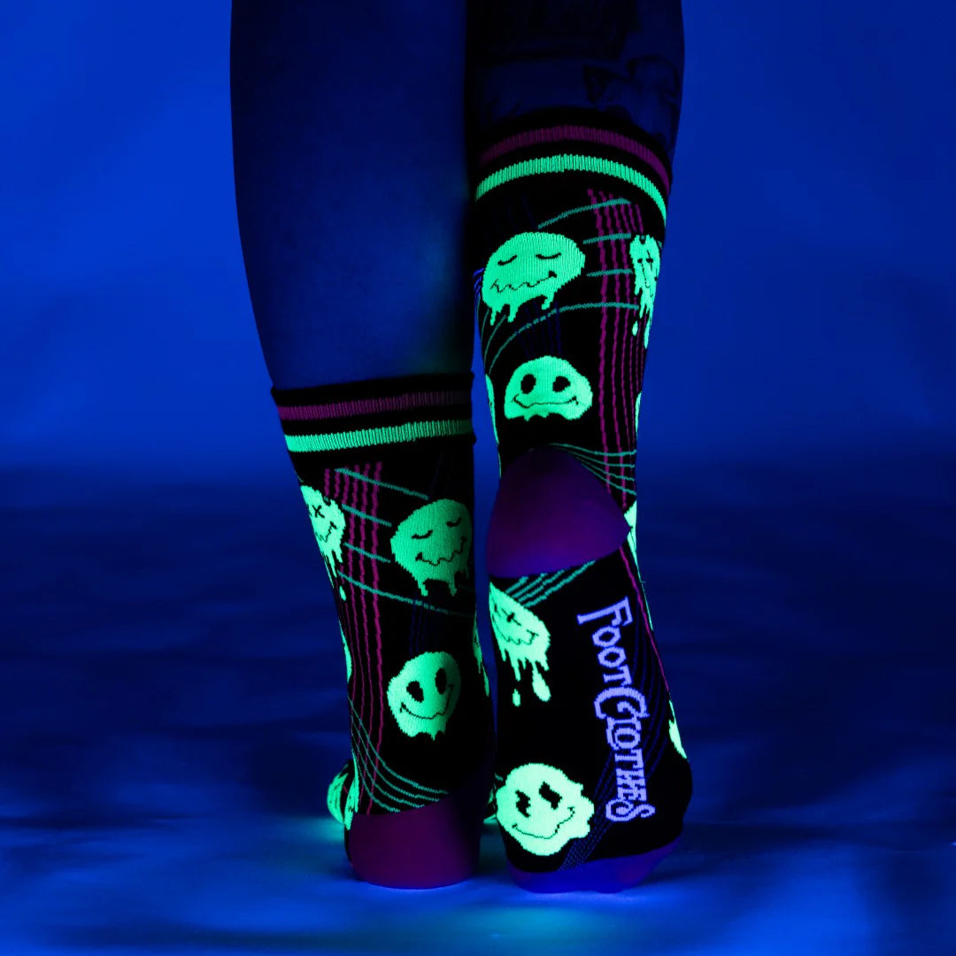 Laser BassFace Melt Supreme UV Reactive Crew Socks