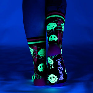 Laser BassFace Melt Supreme UV Reactive Crew Socks