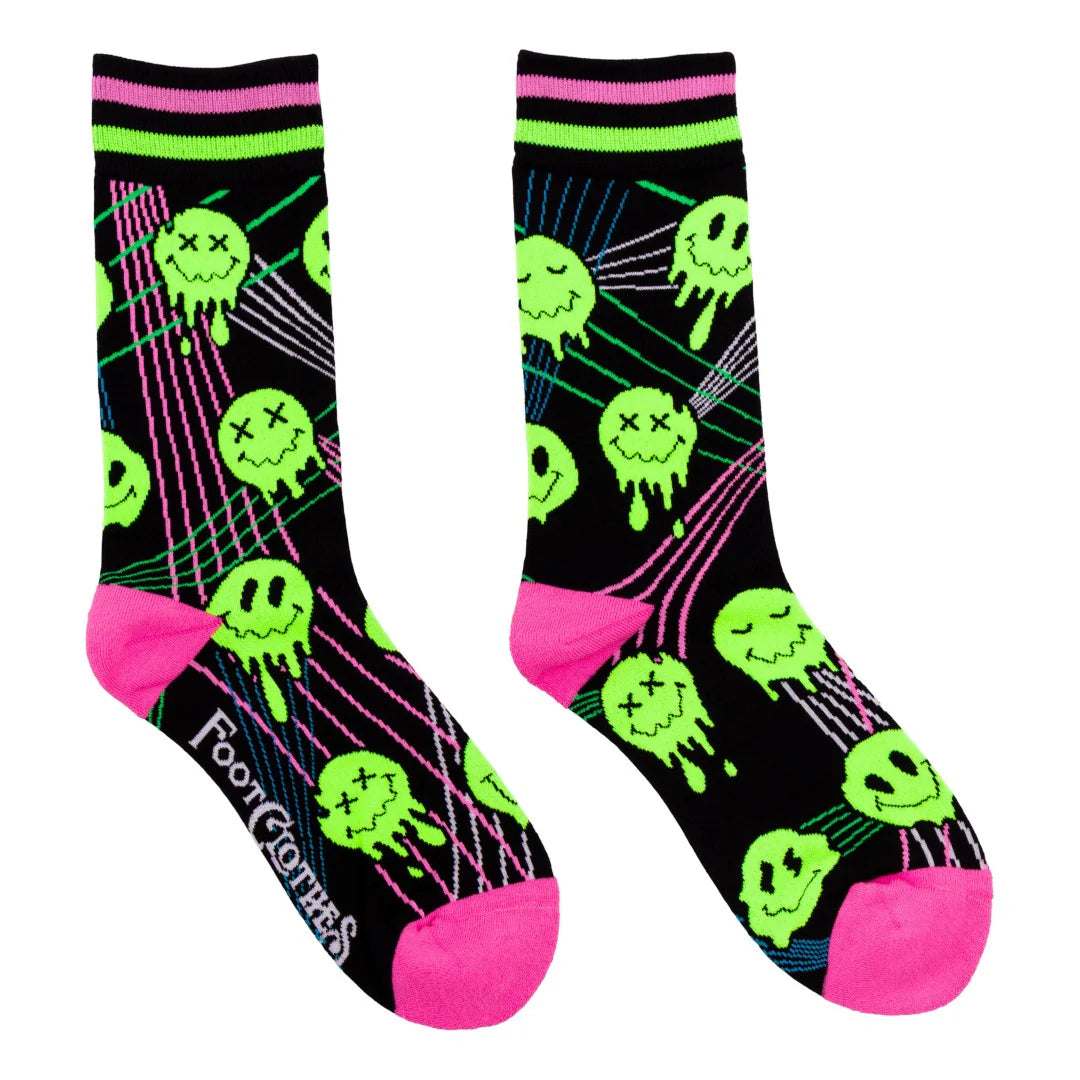 Laser BassFace Melt Supreme UV Reactive Crew Socks
