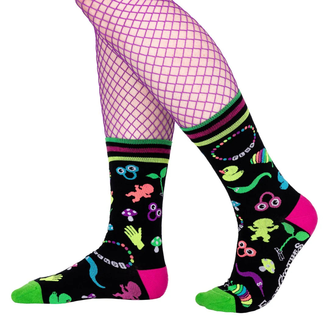 Tiny Trinkets UV Reactive Crew Socks