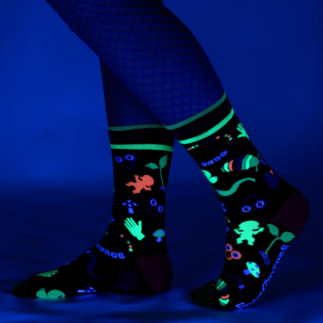 Tiny Trinkets UV Reactive Crew Socks