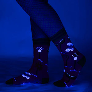 Trippy Clippies UV Reactive Crew Socks