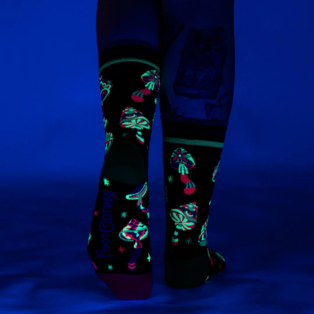 Funky Fungi UV Reactive Crew Socks