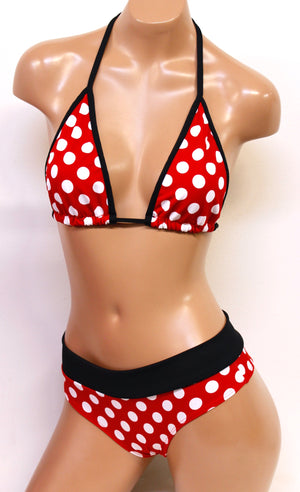 Polka Dot Pin-Up Bikini in Red