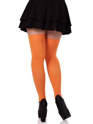Opaque Thigh High Stockings in Orange