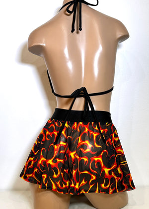 Triangle Bikini Top in Mesh Flames