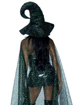 Glitter Moon Cape and Witch Hat Costume Set