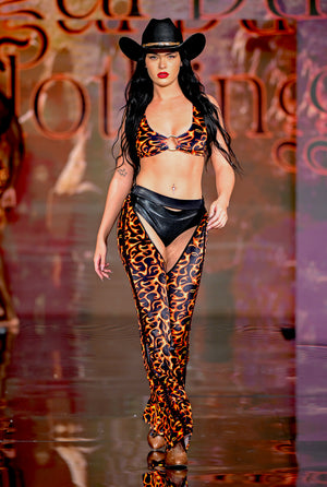 Outlaw on the Run Set with Flames Top and Chaps with Black Cheeky Shorts