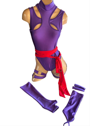 Telekinetic Assassin Rivals Costume Onepiece in Matte Purple