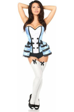 Flirty Alice Corset Costume with Ruffle Panty and Hair Bow