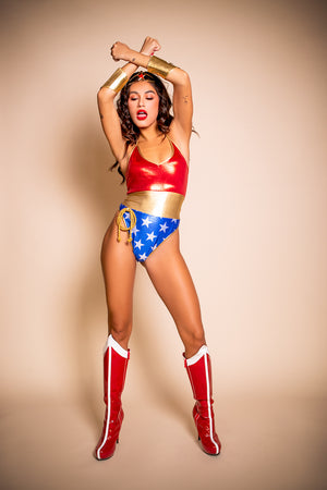 Star Superheroine Highcut Onepiece Costume with Thongback