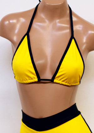 Triangle Bikini Top in Matte Yellow