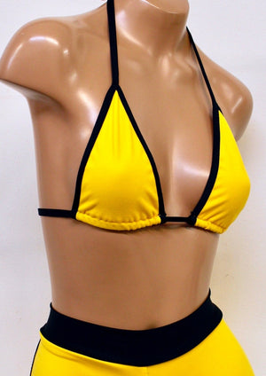 Triangle Bikini Top in Matte Yellow