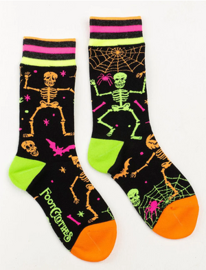Retro Halloween Rave Skeleton Crew Socks