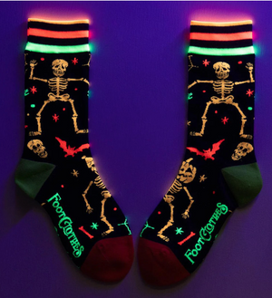 Retro Halloween Rave Skeleton Crew Socks
