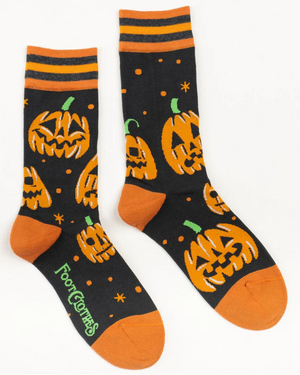 Goth Collection Jack-O-Lantern Pumpkin Crew Socks