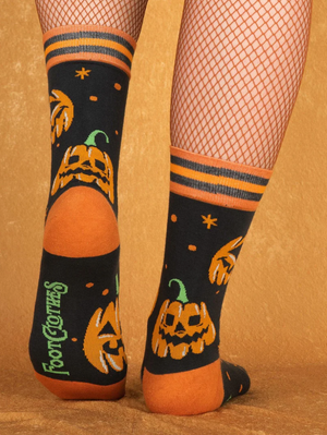 Goth Collection Jack-O-Lantern Pumpkin Crew Socks