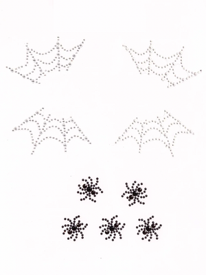 Spiderweb Face Jewels Sticker
