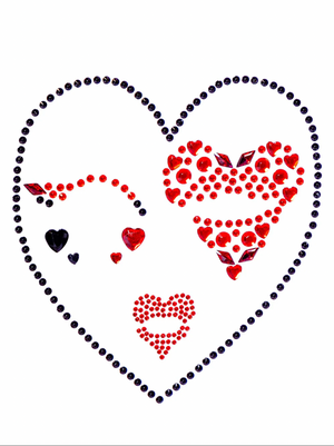 Heart Queen Face Jewels Sticker