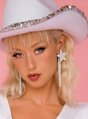 Cowgirl Doll Rhinestone Star Earrings