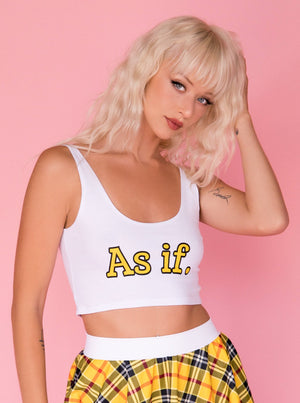 As If Crop Tank in White