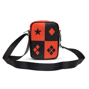 Harley Quinn Diamonds Red and Black Vegan Leather DC Comics Cross Body Bag