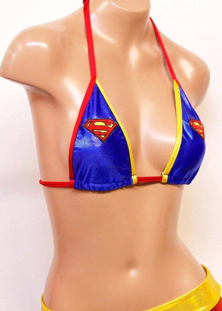 Superhero Girl Triangle Bikini Top - The Sugarpuss Collection Superhero Girl Triangle Bikini Top - The Sugarpuss Collection