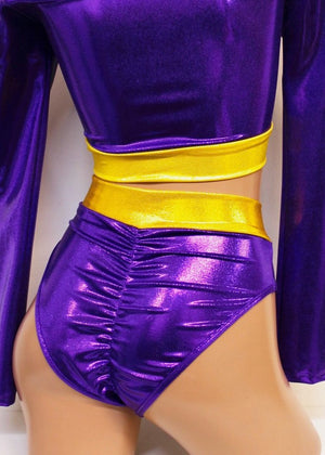 Purple Bat Hero Highwaist Highcut Scrunchback Bottoms