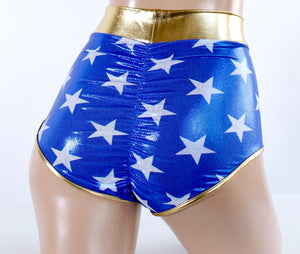 Star Superheroine Bustier Top and Pin Up Briefs Costume Set with Lasso