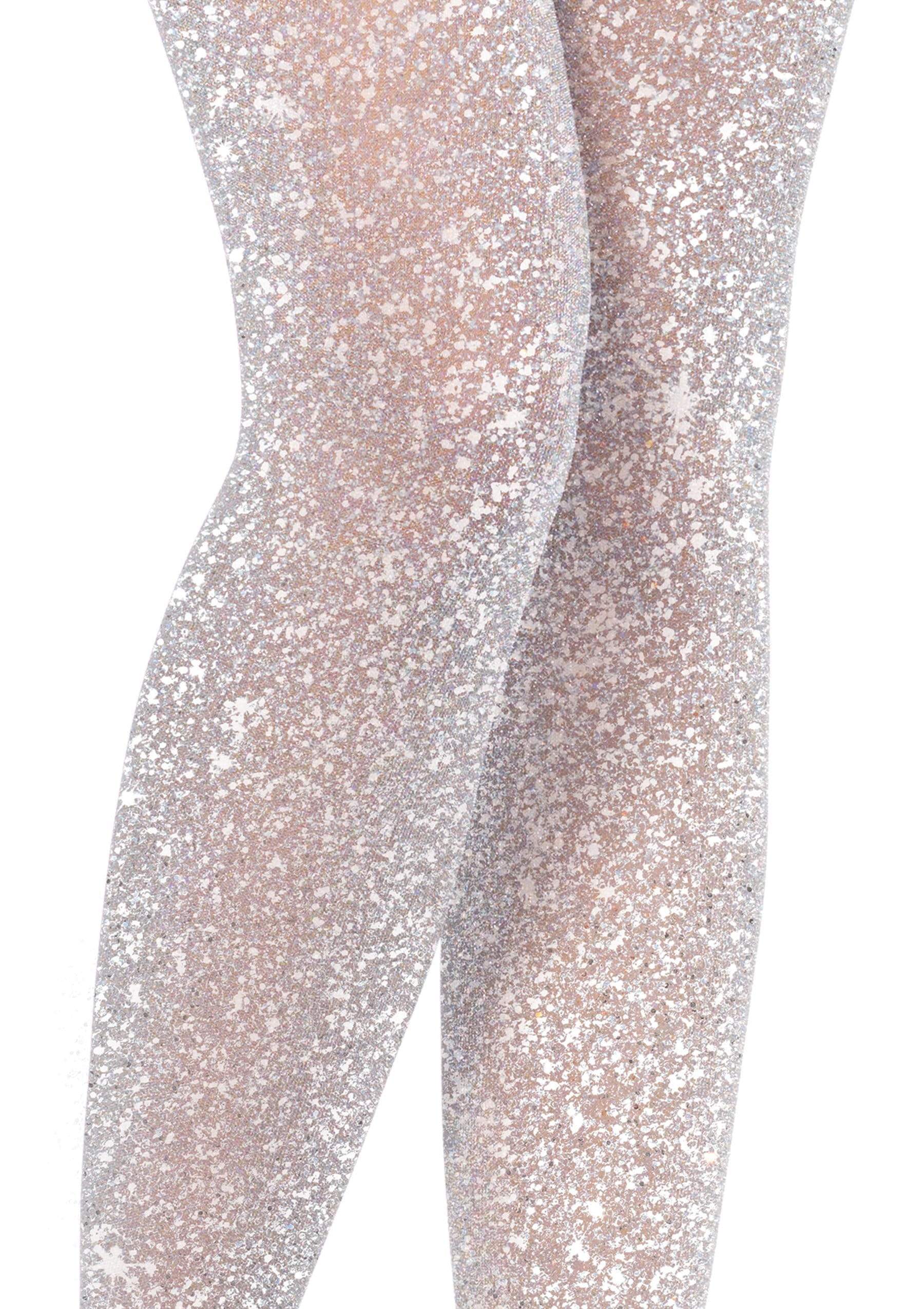 Sugar Sunday Shimmer Glitter Tights for Women Metallic Sparkle