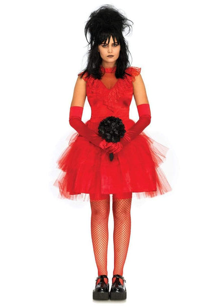 Women's Beetle Bride Costume Dress | Adult Movie Costumes | Adult | Womens | Red | S/M | Music Legs