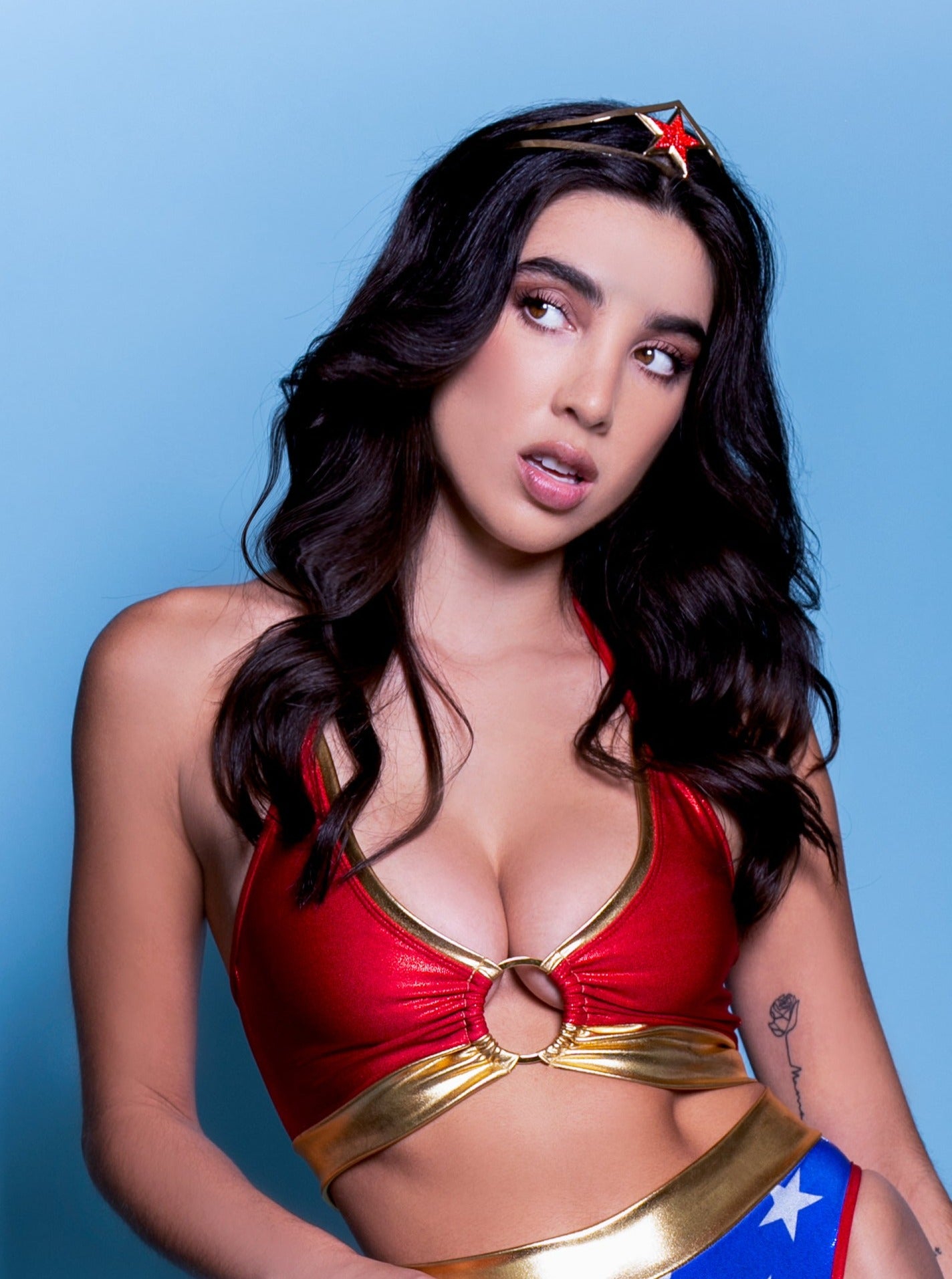 Star Superheroine Soft Bra Top with Ring - The Sugarpuss Collection Star Superheroine Soft Bra Top with Ring - The Sugarpuss Collection