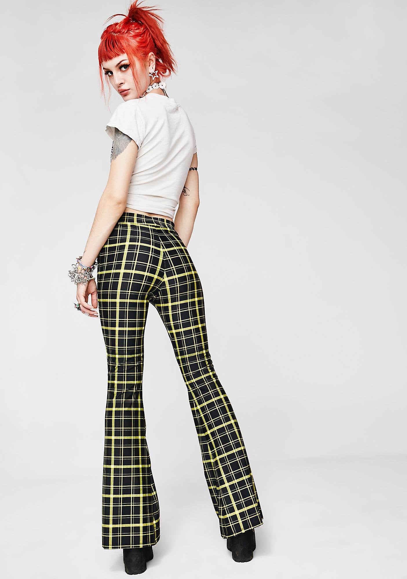 Checkered sales flare pants