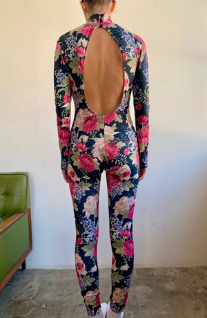 Mona Lisa Vito Floral Catsuit with Open Back
