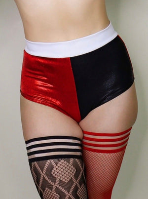 Harlequin Black and Red Cheeky Shorts