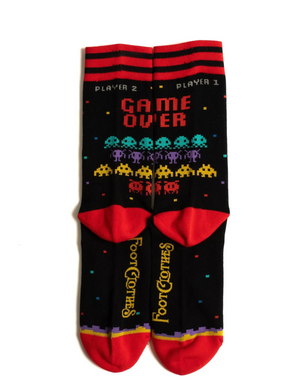 80s 'Game Over' Video Game Calf Socks
