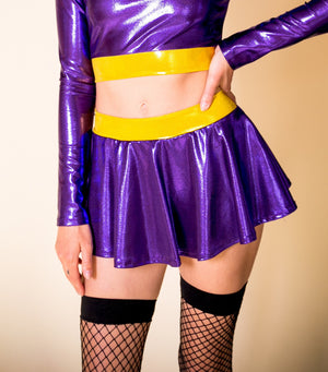 Purple Bat Hero Costume Mini Skirt