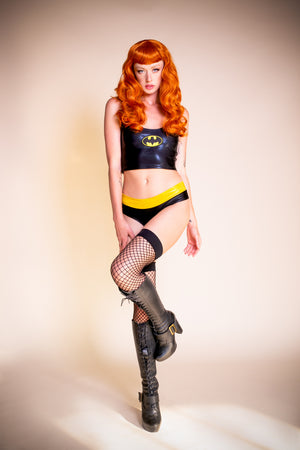 Dark Bat Hero Set with Crop Tank and Low-rise Cheeky Bottoms